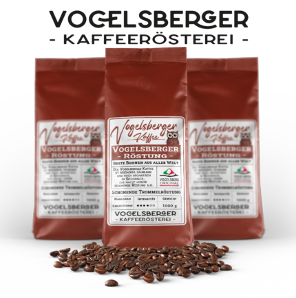 Unser ausgewogener Vogelsberger Kaffee mit mildem Aroma & dunklen würzige Note.