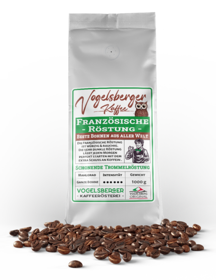 Unser Französischer Kaffee wird täglich frisch im schonenden Trommelröstverfahren von Hand geröstet.