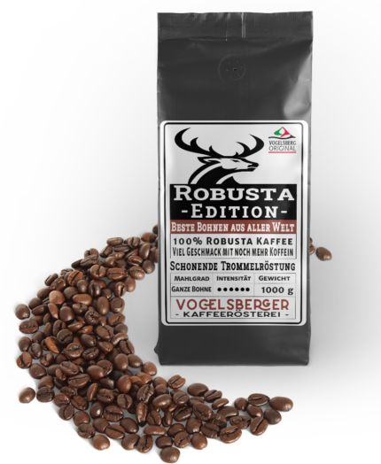 100% Robusta Kaffee.